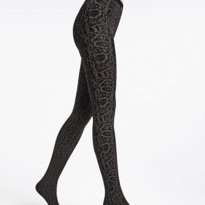 Wonderful Wolford BLOTCHED SNAKE Shark Gray / Black Large L XL